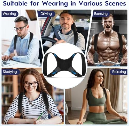 Back Brace Posture Corrector for Men - Bionic System Upper Back Support Shoulder Posture Brace for Women, Newly Adjustable Back Straightener Neck Pain Relief 004-L