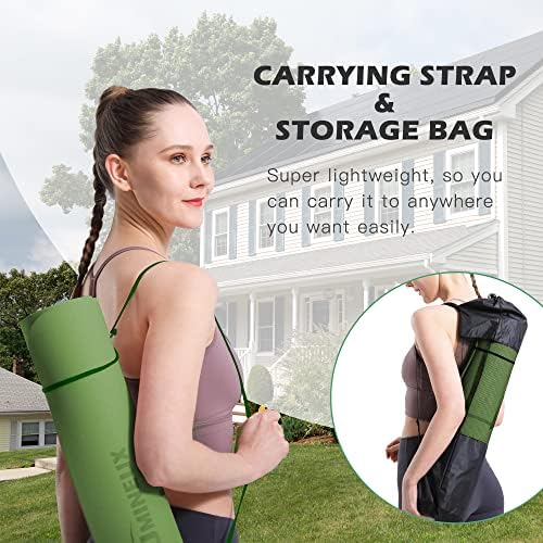 UMINEUX Yoga Mat Extra Thick 1/3'' & 2/5" Non Slip Yoga Mats for Women Eco Friendly TPE Fitness Exercise Mat with Carrying Sling & Storage Bag