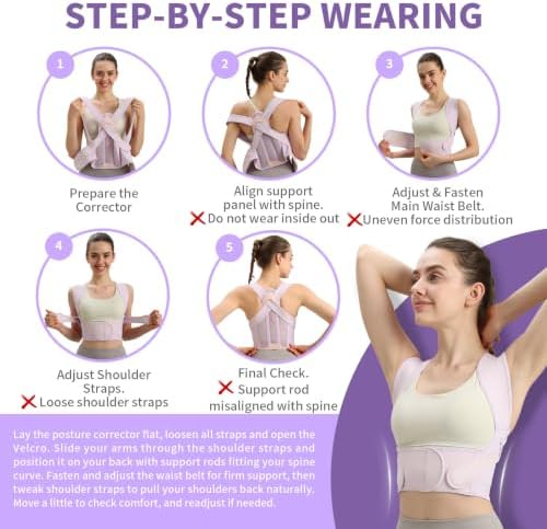 NLNYCT Posture Corrector for Women, Back Brace Posture Corrector, Purple M
