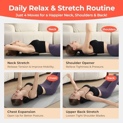 Neck and Shoulder Relaxer, Firm 18-Node Cervical Traction Pillow