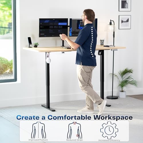 VIVO Light Wood 71 x 36 in Standing Desk, DESK-KIT-1B7C-36