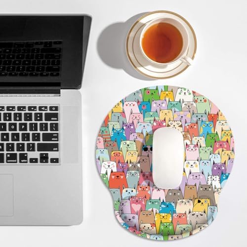 Britimes Ergonomic Mouse Pad with Wrist Support, Cats Cat
