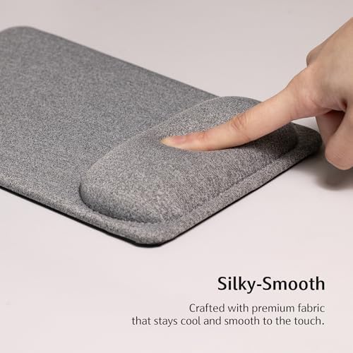 SenseAGE Large Ergonomic Mouse Pad with Wrist Rest Support, Enhanced Comfort & Space, Non-Slip Mouse Mat for Desk, Laptop & Computer, 10.6 x 7.3 inch (Grey)