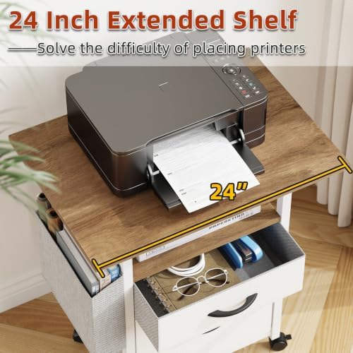 GYIIYUO 2 Drawer File Cabinet 24''W, Mobile Filing Cabinet, Printer Stand