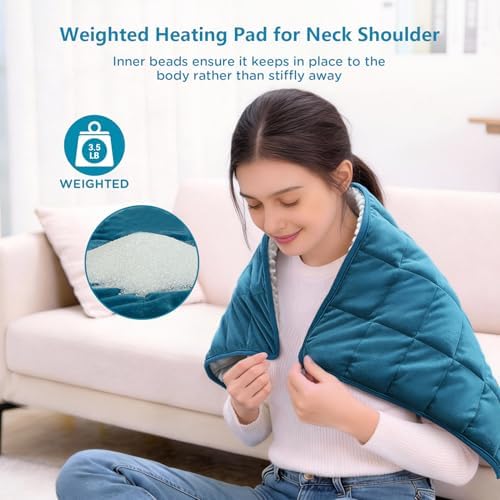 Comfytemp Weighted Heating Pad for Back & Period, FSA Eligible, 17x33, Blue