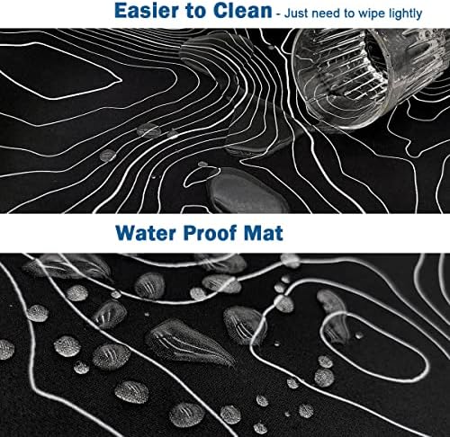 Topographic Mouse Pad, Extended Gaming (35.4x15.7 in), Desk Mat Laptop Waterproof Decor Writing for Work, Game, Office, Home - Topographic Contour