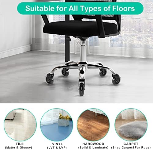 Hirate 3 inch Office Chair Casters Wheel with 5/16"-18UNC Threaded Stem