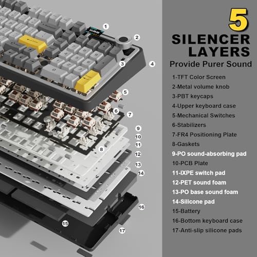 AJAZZ AK980 Wireless Mechanical Keyboard(Black,Murad Switch)