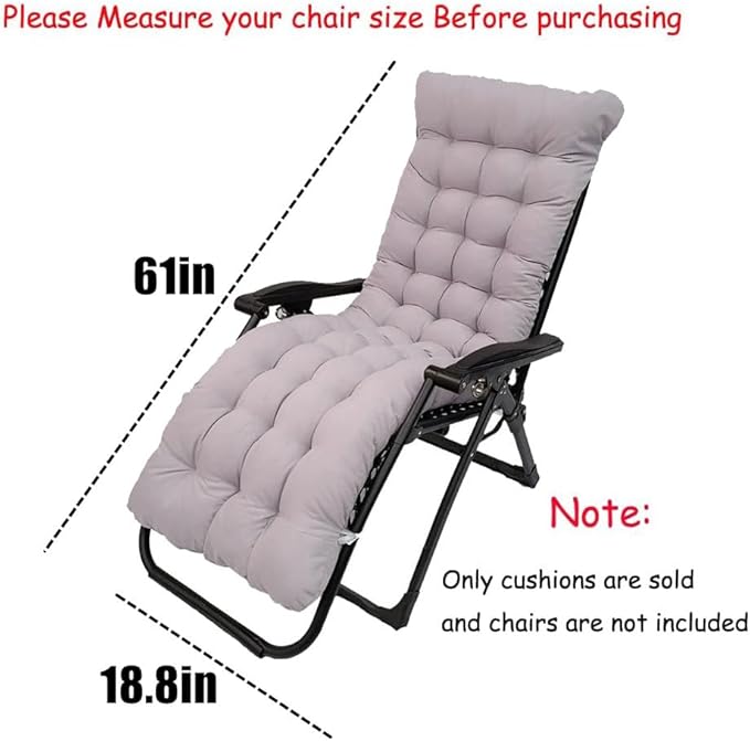 Patio Chaise Lounger Cushion,61in Lounge Chair Recliners Chair Cushions,Thicker Padded Chaise Lounger Swing Bench Cushion for Outdoor Indoor Home Office (Wine Red)