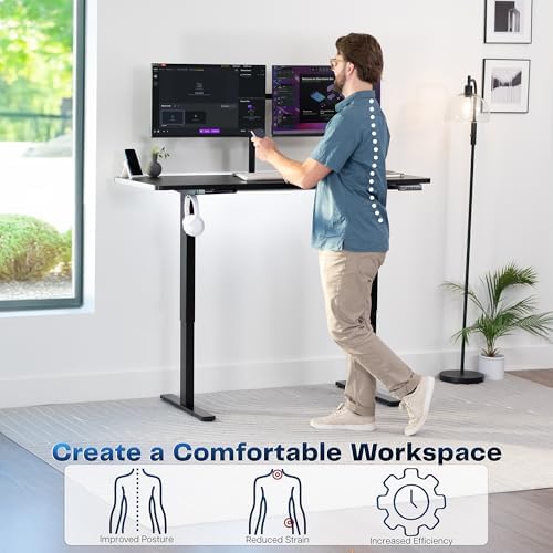 VIVO Black 60 x 24 in Standing Desk, DESK-KIT-1B6B
