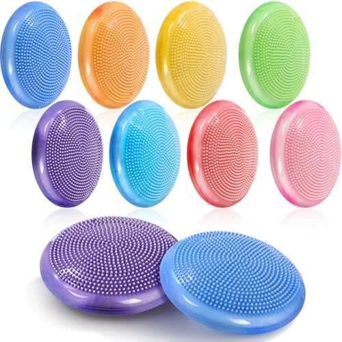 WinnerWhy 8 Pcs Wobble Cushion with Cloud Design Wiggle Seat for Sensory Kids Flexible Sensory Seating Balance Disc for Classroom Elementary Office Home