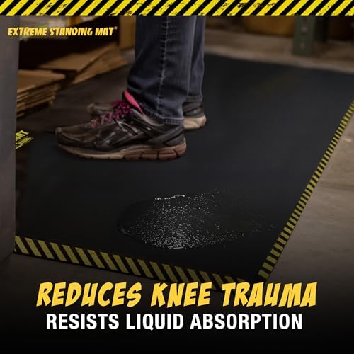 Standing Mat Industrial Anti-Fatigue for Work, 3' x 7' x 1", Black Foam
