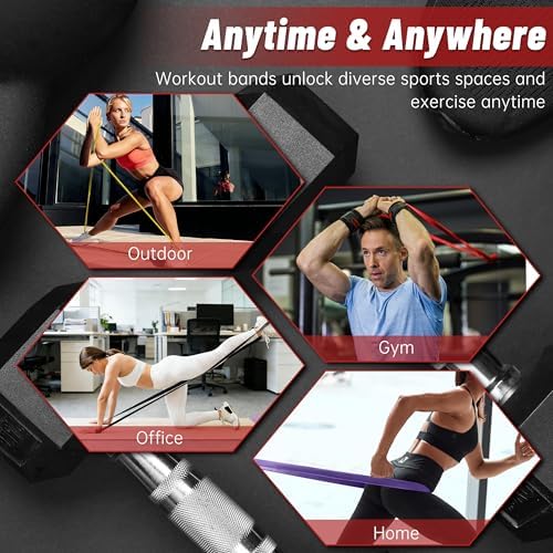 4-Level Resistance Bands for Working Out, Pull Up Assistance Bands