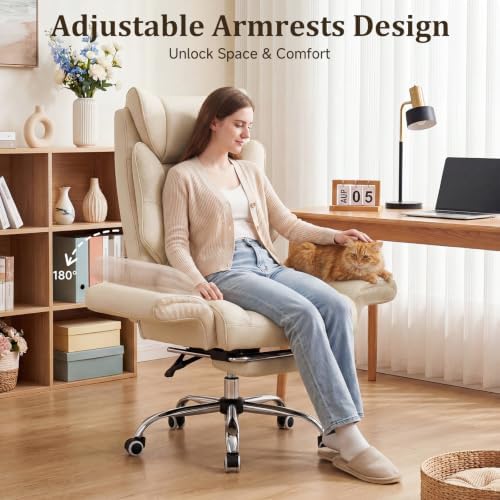 Criss Cross Big and Tall Office Gaming Chair Flip Armrests with Foot Rest