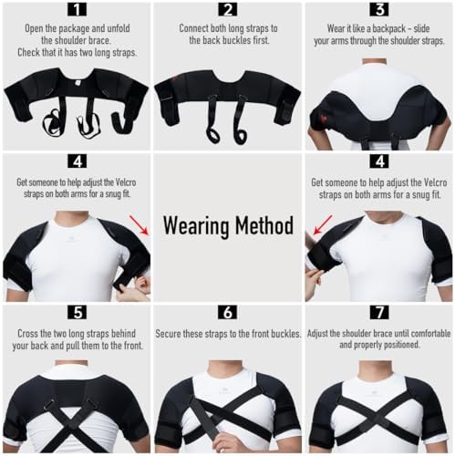 Kuangmi Double Shoulder Support Brace Strap Wrap Neoprene Protector (XXX-Large)