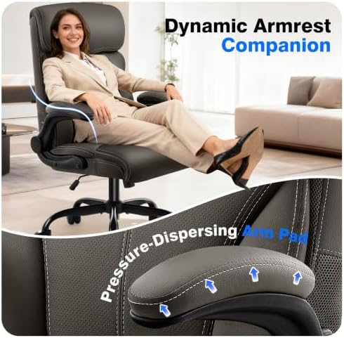 AreShark Leather Office Chair - Executive High Back Ergonomic Desk Chairs