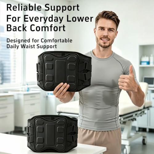Back Brace for Men and Women Lower Back Support Belt Lumbar Black S