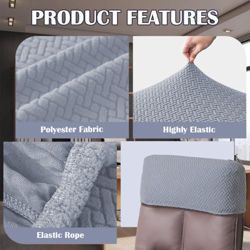 Stretch Office Chair Headrest Cover Jacquard Headrest Slipcover for Office Chairs Non Slip Head Rest Chair Furniture Protector for High Back Computer Chairs Set of 2 Light Gray