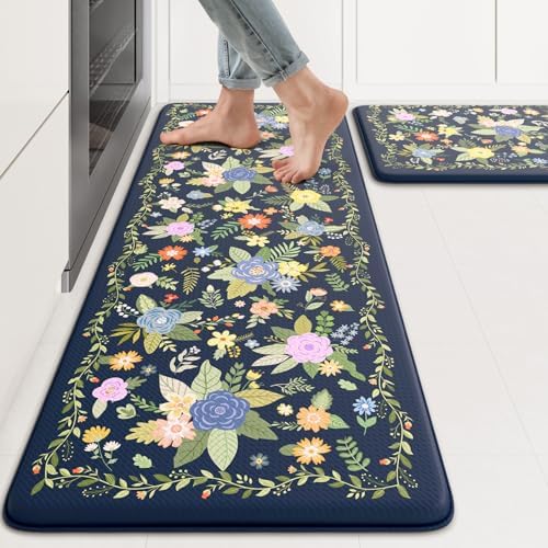KIMODE Anti Fatigue Kitchen Mats for Floor,Farmhouse Rugs for Kitchen Floor