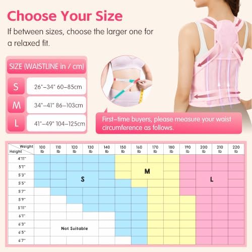 Posture Corrector for Women & Men, Adjustable Full Back Brace Support