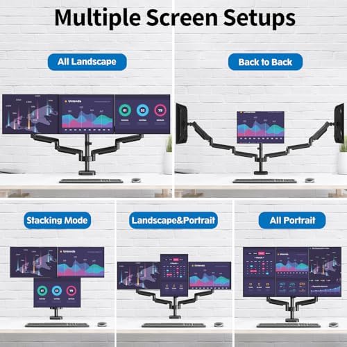 Triple Monitor Desk Mount for Computer Screens up to 32"
