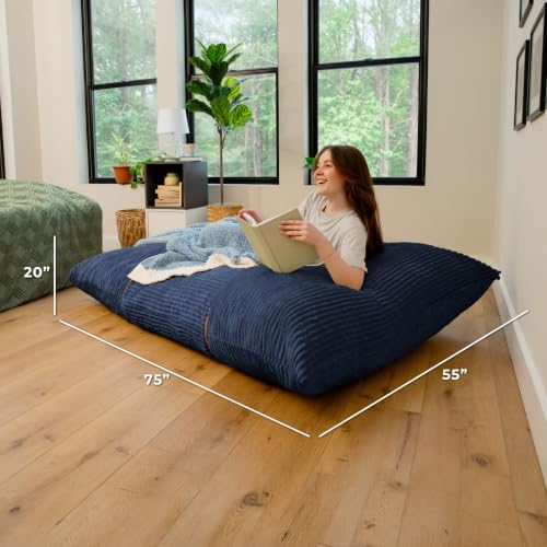 Big Joe Turnabout 3-in-1 Convertible Bean Bag Chair, Midnight Blue