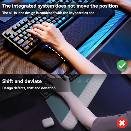 Wrist Rest with Keyboard Stand, Computer Wrist Support Pad, Ergonomic Keyboard Riser Holder Lifter Tray with Wrist Pad, Memory Foam Desk Cushion, Palm Hand Typing for Office Home School