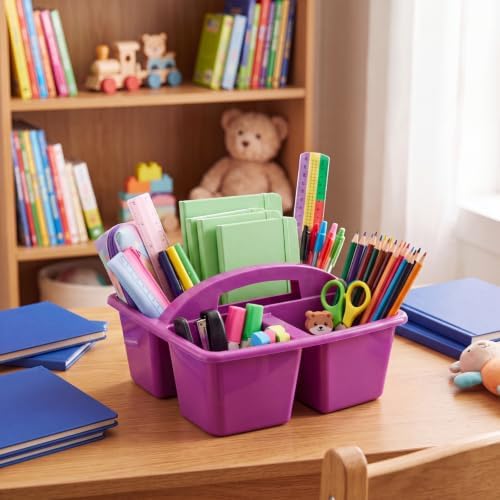 Kathfly 18 Pack Classroom Caddy Organizer with Handle Bulk, Mixed Color 2