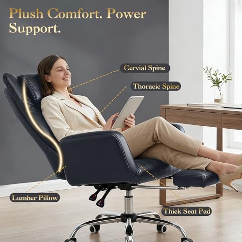 Cross Legged Office Chair with Adjsutable Armrests & Headrest