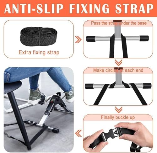 TABEKE Under Desk Bike Pedal Exerciser, Fully Assembled Folding Pedal Exerciser for Arm and Leg Workout, Portable Sitting Desk Cycle with LCD Screen Displays 26526