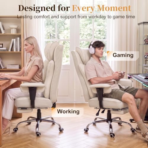 COMHOMA Big and Tall Gaming Chair with Footrest Ergonomic Office Chair