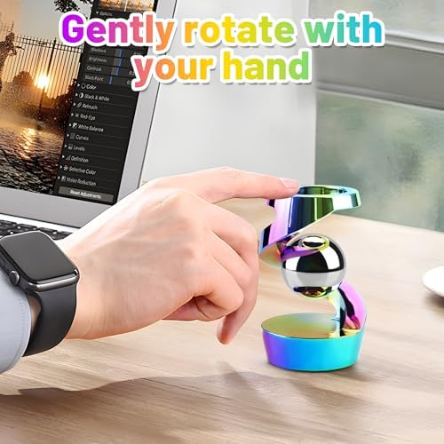 Kinetic Spinning Fidget Desk Toy for ADHD Stress Relief, Rainbow
