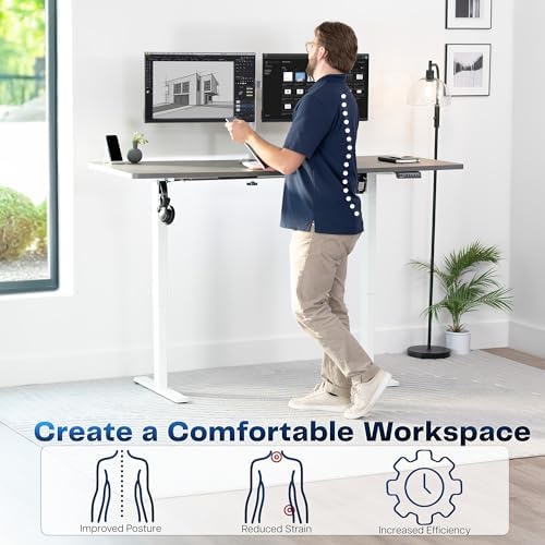 VIVO Dark Gray 71 x 30 in Standing Desk, DESK-KIT-1W7G