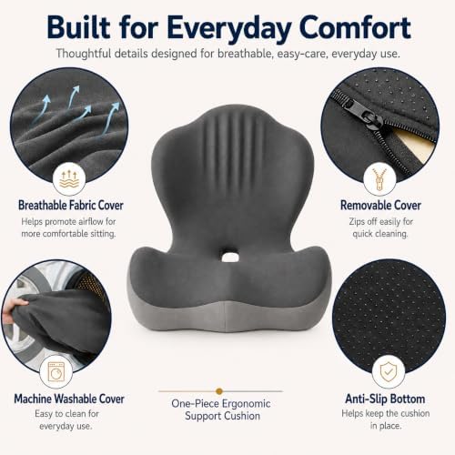 Ergonomic Seat Cushion for Office Chair with Lumbar Support