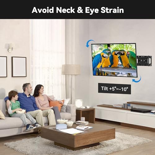 FORGING MOUNT Corner TV Mount with 25.6" Long Arm,Portrait Vertical Full Motion TV Wall Mount Swivel Tilt Articulating Arm Wall Mount Bracket for 26-65“ Screens,Load 77lbs,VESA 400x400mm,Fit 16" Stud