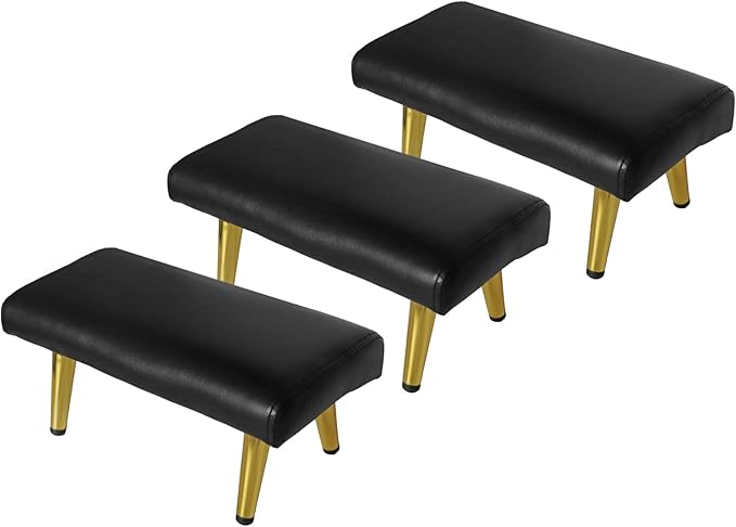 Waterproof Stool Foot Rest & Ottoman,1-3Pack,Ergonomic Non-Slip Foot Ring,Universal Replacement for Salon Barber Spa Chairs (Gloden, 3 PCS)