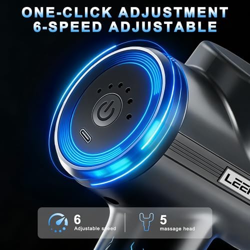LEERCON Massage Gun with Heat, Deep Tissue Back Massager Gun Gifts for Men