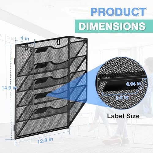 Kuntine.B Wall File Organizer Office Hanging Magazine Holder Wall File Organizer for Office Home