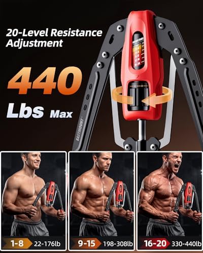EAST MOUNT Twister Arm Exerciser, Adjustable Hydraulic Resistance 22–440 lbs, Arm Chest & Shoulder Strength Trainer for Home Workouts, Upper Body Muscle Builder, Fitness Training Equipment