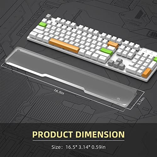 Acrylic Keyboard Wrist Rest - Full Size 100% Keyboard- Mechanical Keyboards Ergonomic Palm Rest for Computer Keyboard,Anti-Slip Base,Wrist Pad for Laptop,Office & Home-Easy Typing