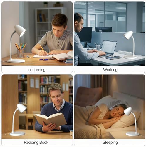 LED Desk Lamp for Home Office,Dimmable Table Lamp 3 Light Colors