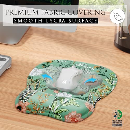MROCO Ergonomic Mouse Pad Gel Wrist Rest, 9.4 x 8.1 in, Garden Whispers