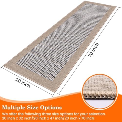 StepRite Kitchen Rugs, Kitchen Mats for Floor, 70"x20" Non-Slip Machine-Washable Kitchen Throw Rug, Absorbent Runner Rugs Office, Sink Standing Desk Mat, Decor Carpet, Khaki