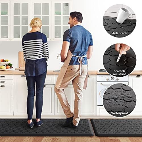 Kitchen Mat 2 PCS Cushioned Anti-Fatigue Floor Mat Standing Mat for Kitchen