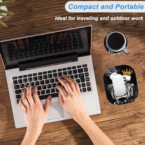 Small Mouse Pad，Mini Mouse Pad 6 x 7 Inch，for Laptop Keyboard Tray Wireless Mouse Home Office Travel，with Non-Slip Rubber Base, Waterproof Mouse Mat，Skull with Crown