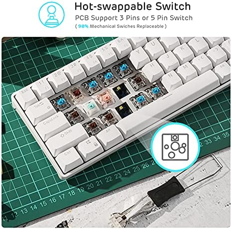 RK ROYAL KLUDGE RK68 Wireless Hot Swappable 65% Mechanical Keyboard Gaming
