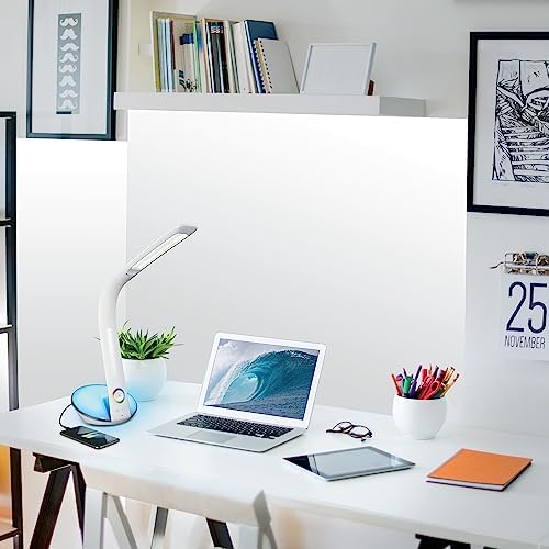OttLite LED Desk Lamp with Color Changing Base and USB Port, White