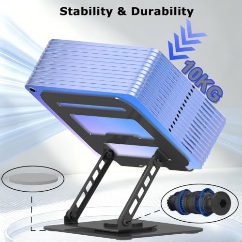 Adjustable Laptop Stand 360°Rotation Computer Riser for Desk, Black
