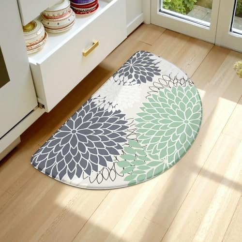 KIMODE Half Circle Kitchen Mats for Floor Cushioned Anti Fatigue Semi Round