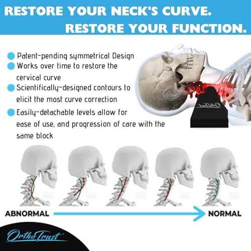 Zenith Cervical Traction Orthotic Chiropractic Neck Corrector 3-in-1 Device for Stretching Forward Head Posture Physical Therapy & Pain Relief